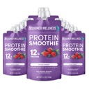 Designer Wellness Protein Smoothie, Real Fruit, 12g Protéines, Faible Carb, Zéro Sucre ajouté, Sans gluten, Non-OGM, Pas de colorants ou de saveurs artificiels, Berry mélangé, 12 Compte