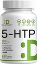 Offre Supplément 5-HTP 200mg par portion, 240 Capsules, 98% Extrait de graine de Griffonia dérivé d'Afrique, 4 en 1 Formule Plus Active L Theanine, L Tryptophane et GABA