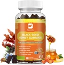 Black Seed Oil Sea Moss Gummies with Ashwagandha, Burdock Root, Linden Honey, Elderberry, Turmeric, Vitamin C, D3 & Zinc - Supports Immunity, Joints, Digestion, Hair & Skin, Vegan Gummies 60 Counts