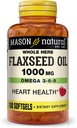 MASON NATURAL Flaxseed Oil 1000mg – Omega 3-6-9 Softgels for Heart Health – Cold-Pressed Whole Herb Supplement – Gluten-Free, Non-GMO, 100 Softgels
