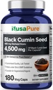 NusaPure Full Spectrum Black Cumin Seed 10:1 Extract, 450 mg Equivalent to 4,500mg 180 Veggie Powder Caps Non-GMO, Vegan Non-Oily