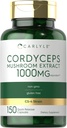 Carlyle Cordyceps Mushroom Capsules 1000mg de 150 Nombre CS-4 Extrait de Mushroom de souche