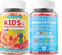 2 Pack Supplément Phosphatidylsérine pour enfants + 2 Pack Gommes multivitamine pour enfants