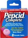 Pepcid Complete Acid Reducer + Antacid for Acid Reflux, 10mg Famotidine, 800mg Calcium Carbonate & 165mg Magnesium Hydroxide per Heartburn Medicine Tablet, Antacid Chews, Berry, 8 ct