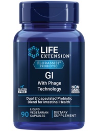 Life Extension FLORASSIST GI with Phage Technology, Digestive Health, probiotic Support, Nutrient Absorption, 7 probiotic strains, bacteriophage Blend, 90 Liquid Vegetarian Capsules