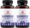 Triple Complex Magnesium Supplement – Fast-Acting Magnesium Complex Supplement with Glycinate, Citrate & Malate for Overall Well-Being – Natural, Vegan, Non-GMO Capsules (300mg) (2-Pack)