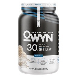 OWYN seulement ce dont vous avez besoin Pro Elite Vegan 30g à base végétale haute poudre de protéines, Zéro sucre (Vanilla, 2,9 lbs)