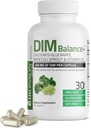 Bronson DIM Balance+ Calcium D-Glucarate, les germes de brocoli et la vitamine D3 200 MG de DIM par gélule soutient le métabolisme et les taux équilibrés d'hormones non OGM, 30 capsules végétariennes
