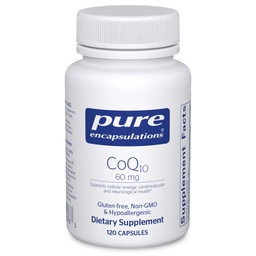 CoQ10 60 mg de Coenzyme Q10 Supplément pour l'énergie, les antioxydants, la santé cérébrale et cellulaire, la cognition et le soutien cardiovasculaire*