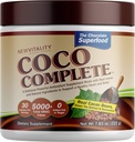 Coco Complete by New Vitalité – Système immunitaire et boosting Superfood poudre supplément, soutien énergétique, sans sucre, véritable poudre de cacao et extrait de thé vert, chocolat aromatisé, 30 portions