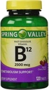 UNIQUEMENT 1 EN EMBALLAGE Spring Valley Vitamine B12 2500 Mg, Soutien au métabolisme, 120 Comprimés saveur cerise