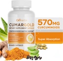 Cumargold 570mg Curcuminoides Curcumin curcumin avec Piperine, Racine de réglisse et Aloe Vera - Capsules de bien-être naturel de haute puissance (90 Nombre)