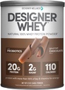 Designer Wellness, Designer Whey, Natural Whey Protein Powder with Probiotics, Fiber, and Key B-Vitamins for Energy, Gluten-Free, Gourmet Chocolate, 12oz