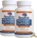 Natural Brain Booster for Memory, & Brain Health - Extra Strength Plant-Based Cognitive Support Supplement for Adults & Seniors, Made in USA (2 Pack, 120 Capsules)
