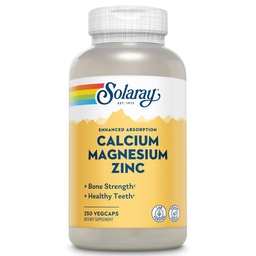 SOLARAY Supplément au zinc de magnésium de calcium - avec du calcium 1000mg, du magnésium 500mg - Santé osseuse, fonction musculaire, santé cardiaque et soutien immunitaire - Vegan, garantie de 60 jours, 62 portions, 250 VegCaps