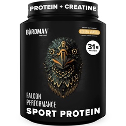 BIRDMAN Falcon Performance Vegan Protein Powder, 31g Protein, 5g Creatine, 5g BCAA, Probiotics, Electrolytes, Pre Workout, Low Carb, Sugar Free & Dairy Free, Plant Based Vanilla Protein -19 Servings