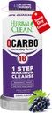Herbal Clean Qcarbo16 Same-Day Detox Cleanse Drink (16 fl oz) - Grape Flavor Full Body Cleanse* Detox Drink for Moderate Toxin Level*, Vitamin B2 and Vitamin B12 for Men & Women