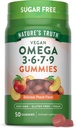 Nature's Truth Vegan Omega 3679 Gummies | 50 Count | Peach Flavor | Non-GMO & Gluten Free Supplement