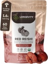 Longevity Botanicals Organic Reishi Mushroom Extract Powder 100g | Concentrated 10:1 Ratio | 100% Fruiting Bodies | Lingzhi (Ganoderma lucidum) Natural Supplement for Immune, Stress & Sleep Support