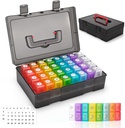 Monthly Pill Organizer 2 Times a Day,30 Day Pill Organizer 2 Times a Day,Pill Boxes and Organizer 2 Times a Day with Travel Case,Month Pill Box Organizer with 32 Daily Compartments,Moth Pill Box Am Pm