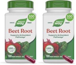 Nature's Way Beet Root, 1,000 mg per Serving, 100 Vegetarian Capsules (Pack of 2)