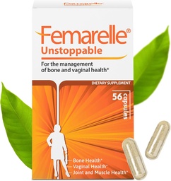 Femarelle® Unstoppable – Supplément alimentaire pour les femmes – Soutien des os, des muscles et des articulations et de la santé vaginale – 56 gélules – Non hormonaux – Études cliniques