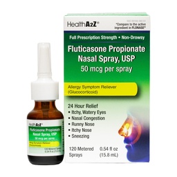 SantéA2Z Propionate de fluticasone Sprays nasaux, soulagement de l'allergie 24 heures sur 24,120 Sprays, 0,54 fl oz