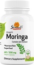 Sewanti Organic Moringa Capsules High Potency - Immune System and Energy Booster - Natural Superfood for Vitality and Detoxification support 60 Capsules 500mg