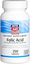 Rite Aid Folic Acid, 667 mcg DFE Folate / 400 mcg Folic Acid, 250 Tablets | Dietary Supplement | Folic Acid 400 MCG | Prenatal Vitamins with Folic Acid