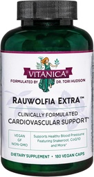 Vitanica Rauwolfia Extra - Heart Health Supplement - Supports Blood Pressure Already Within a Healthy Range - Supplement with Magnesium, CoQ10 & Snakeroot - 180 Vegan Caps