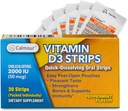 Vitamin D3 Strips 30 Pack| 2000 IU Oral Dissolvable D3 Vitamin Strips | Peppermint Flavor Melts on Your Tongue in 30 Seconds | Boost Immunity & Enhance Mental Focus with Vitamin D3 2000