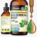 BIO KRAUTER Goldenseal Tincture - Vegan Lung Cleanse & Detox - Golden Seal Herb Supplement - Alcohol & Sugar Free Drops - 4 Fl.Oz.