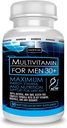 ACTIF Multivitamine biologique pour les hommes de 30 ans et plus avec 30 vitamines organiques et herbes biologiques, non OGM, fabriqué aux États-Unis, 90 Nombre