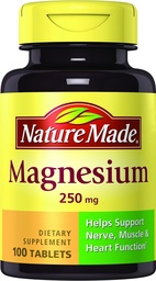 Magnésium naturel 250mg, 100 comprimés (paquet de 6)