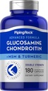 Piping Rock Glucosamine Chondroitine MSM et Turmeric. 180 Capsules.