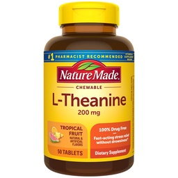Nature Made Chewable L Theanine 200mg, 50 Chewable Tablets