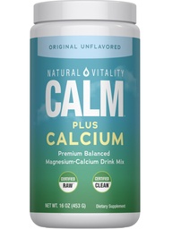 Vitalité naturelle Calme, supplément de citrate de magnésium et de calcium, poudre de mélange de boisson soutient une réponse saine au stress, sans gluten, végétalien, et non-OGM, original, 16 oz