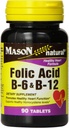 Mason Natural Folic Acid, B-6 & B-12 Tablets 90 ea (Pack of 2)