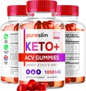 3 Pack - PureSlim KetoACV Gummies 1050MG, Supplément Formule avancée, 180 Gummies pendant 3 mois