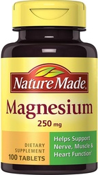 Nature Made Magnesium 250 mg Tablets 100 ea (Pack of 5)