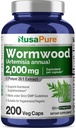 NusaPure Wormwood Capsules 2000mg | Artemisia Annua Herb | 200 Count | Non-GMO & Vegan Supplement