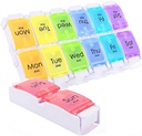 AM PM Pill Organizer 2 fois par jour, SZREDU Pill Box 7 Jour, Amovible Daily Medicine Pill Organizer, Grandes Pill Cases Organizers 7 Jour, Weekly Supplement Boxes et Organizer 2 fois par jour