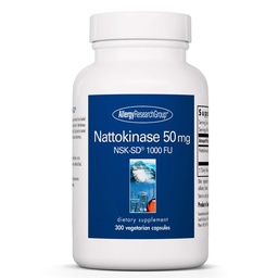 Allergy Research Group Nattokinase Supplément de 50mg - NSK-SD 1000 FU, Soutien cardiovasculaire, Santé circulatoire, Capsules végétariennes - 300 Compte