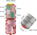 Weekly Travel Pill Organizer Box, 10 Compartments Small Fold Medicine Case Holder, Daily AM PM Morning Night Pocket Travel Capsule Dispenser for Vitamin, Fish Oil, Supplement, Tablet, Grey