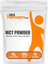 BulkSupplements.com Poudre MCT - Triglycérides à chaîne moyenne, de l'huile de coco MCT, poudre MCT - Supplément MCT pour l'énergie - Sans gluten, 10g par portion, 100g (3.5 oz) (paquet de 1)