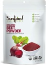 Sunfood Superfoods Organic Beet Root Powder - Beetroot for Juice & Smoothies, Natural Food Coloring for Baking, Certified USDA Organic, Non-GMO, Vegan, Gluten Free, Earth Kosher - 8 oz Bag
