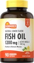 Sundance Fish Oil Softgels 1200mg | 90 Count | with Active Omega-3 | Natural Lemon Flavor | Purified to Eliminate Mercury | Non-GMO and Gluten Free Supplement