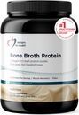 Designs for Health Bone Broth Protein Powder – 21g Herb-Fed, Collagen-Rich Protein Beef Protein Isola – Vanille, Paléo, Non-OGM, Sans Lait (30 portions / 810g)