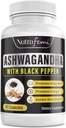 Ashwagandha biologique avec poivre noir pour absorption imparfaite. Résistant au stress, augmente les niveaux d'énergie et soutient l'amélioration de la mémoire- 650 Mg 60 Capsules
