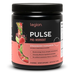 LÉGION Pulse avant l'entraînement - Toutes les boissons naturelles à oxyde nitrique pour stimuler l'énergie, sans créatine, naturellement sucré, Beta Alanine, Citrulline, Alpha GPC (Strawberry Margarita)